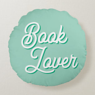 Cozy Green Coussin Rond pour Amateur de Livres