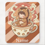 Cozy Hedgehog Coffee Desk Mouse Pad Mousepad<br><div class="desc">Enhance your desk setup with this comfortable mouse pad featuring a peaceful hedgehog coffee scene.</div>