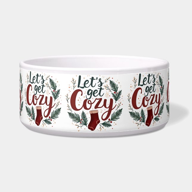 Cozy Holiday Pine Berry Lettering White Napf (Vorderseite)
