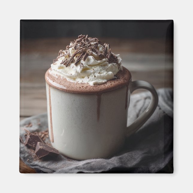 Cozy Hot Chocolate Whipped Cream Photo Magnet (Vorne)
