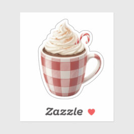 Cozy Hot Cocoa Mug with Whipped Cream Christmas Aufkleber