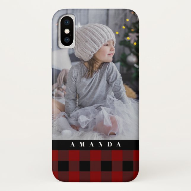 Cozy kariertes und Foto Case-Mate iPhone Hülle (Rückseite)