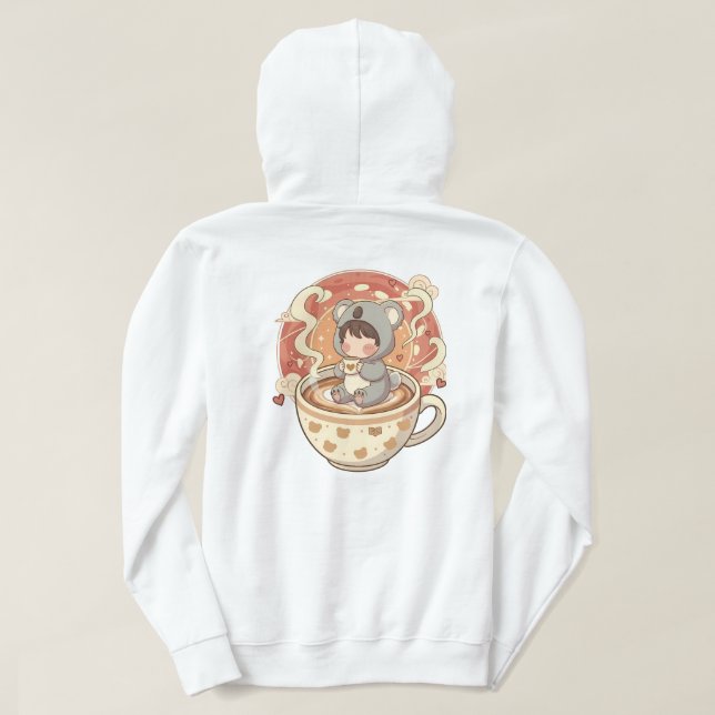 Cozy Kawaii Chibi Koala Graphic Hoodie (Design Rückseite)