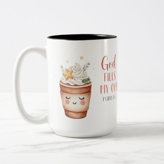 Cozy Kawaii Christmas Zweifarbige Tasse (Links)