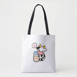 Cozy Kawaii Cow & Milk Jar Tasche