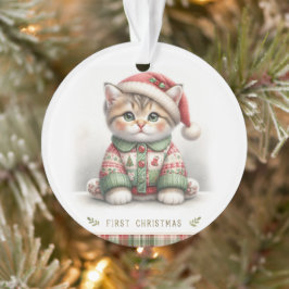 Cozy Kitten in Holiday Sweater