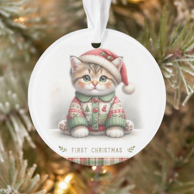 Cozy Kitten in Holiday Sweater (Arbre)