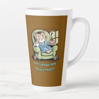 Cozy Kitten with Coffee and Cake – Funny Cat Milchtasse