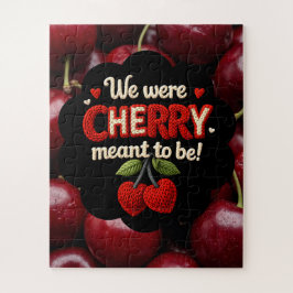 Cozy knitted-style typography and adorable cherry 
