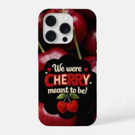 Cozy knitted-style typography and adorable cherry  iPhone 15 pro hülle