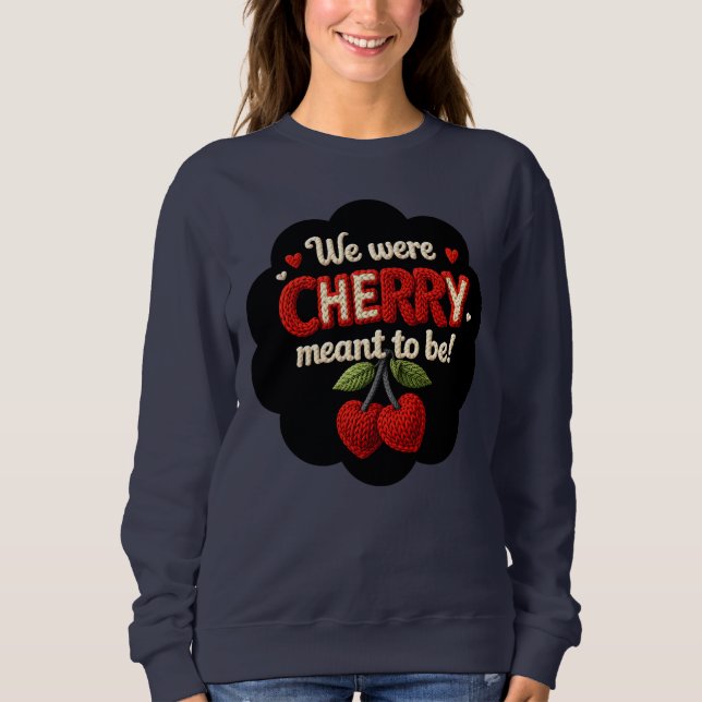 Cozy knitted-style typography and adorable cherry sweatshirt (Vorderseite)