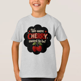 Cozy knitted-style typography and adorable cherry  T-Shirt