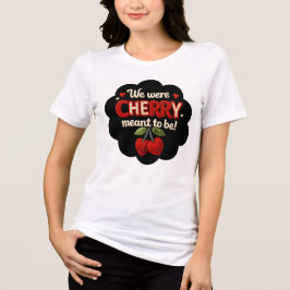 Cozy knitted-style typography and adorable cherry  Tri-Blend shirt