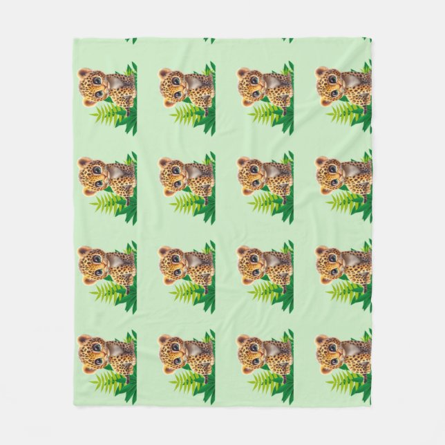 Cozy Leopard Fleece Blanket (Vorderseite)