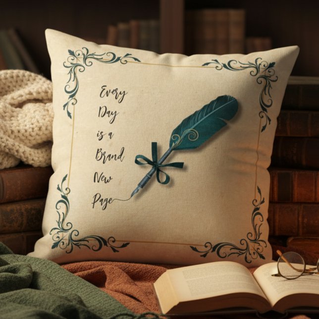 Cozy Literary Quill Script Reading Nook Decor Kissen (Perfect for anyone who loves libraries, antique books, and the aesthetic of classic literature)