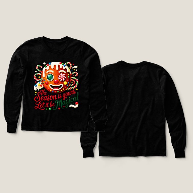 Cozy Magical Gingerbread Man & Cute Winter Apparel (Design Vorder- & Rückseite)