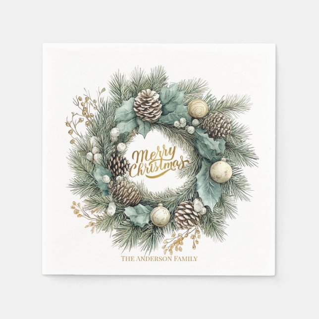 Cozy Merry Christmas Winter Serviette (Vorderseite)