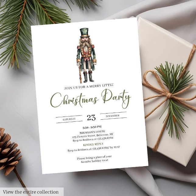 Cozy Minimal Neutral Earthy Rustic Watercolor Xmas Einladung (Cozy Minimal Neutral Earthy Rustic Watercolor Christmas Party)
