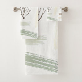 Cozy  Minimal Winter Aesthetic Pattern   Badhandtuch Set