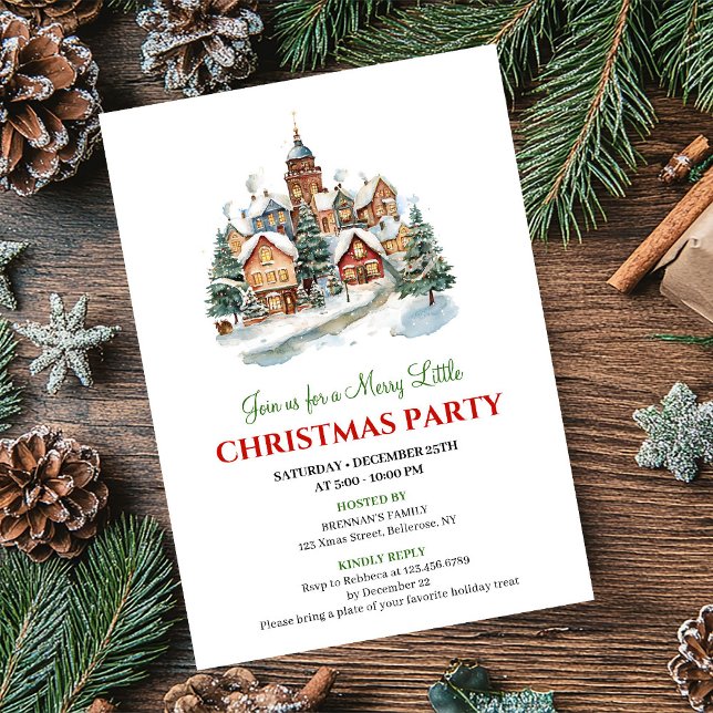 Cozy minimalist Christmas scene holiday invitation Einladung (Cozy minimalist Christmas scene holiday invitation)