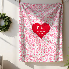 Cozy Modern Red Hearts Personalized Valentine Gift Sherpadecke