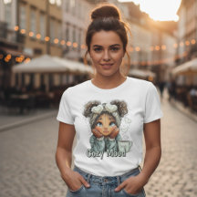 Cozy Mood Cute Winter Girl Women’s T-Shirt