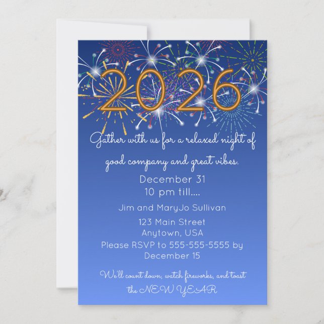 Cozy New Years Gathering Invitation Einladung (Vorderseite)