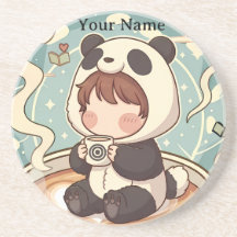 Cozy Panda Brew saugender Untersetzer-Set