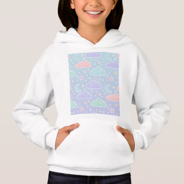 Cozy Pastel Cloud Aesthetic Hoodie (Vorderseite)