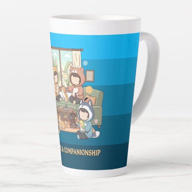 Cozy Pet Friends Chibi Anime Art Milchtasse (Rechte Ecke)