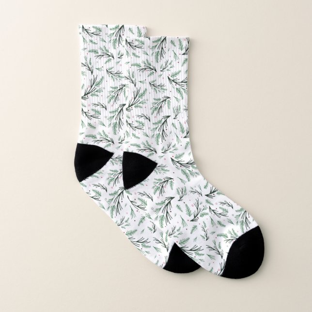 Cozy Pine Branch Pattern Socks Socken (Paar)