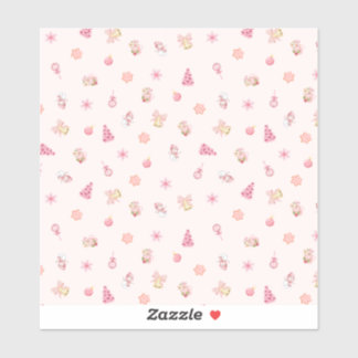Cozy Pink Christmas Pattern Aufkleber
