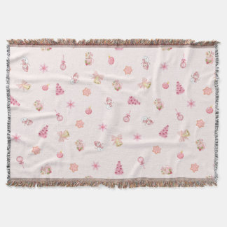 Cozy Pink Christmas Pattern Decke