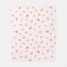 Cozy Pink Christmas Pattern Fleecedecke