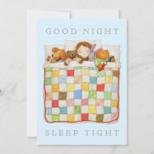 COZY QUILT 12x18 Blank Flank Card - Blau Einladung