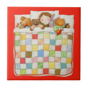 COZY QUILT 4.25x4.25 Keramik Tile - Rot Fliese