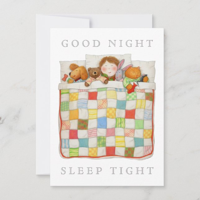 COZY QUILT 4.5x6.25 Flachkarte Einladung (Vorderseite)