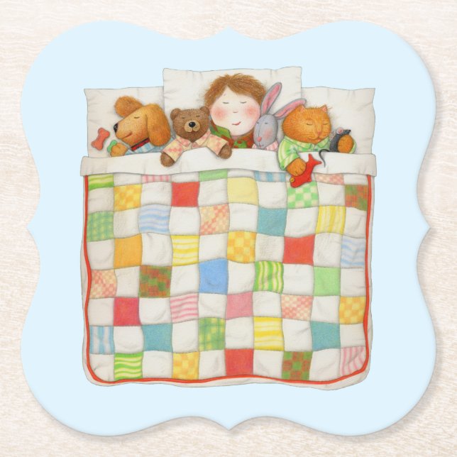 COZY QUILT Bracket Paper Untersetzer - Blau (Vorderseite)