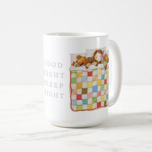 COZY QUILT Große weiße Tasse (VorderseiteRechts)