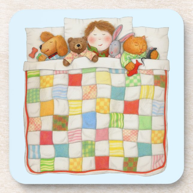 COZY QUILT Hard Plastic Untersetzer - Blau (Vorderseite)