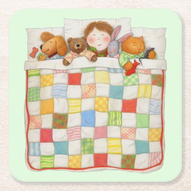 COZY QUILT Square Paper Untersetzer - Green (Vorderseite)