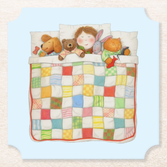 COZY QUILT Ticket Paper Untersetzer - Blau (Vorderseite)