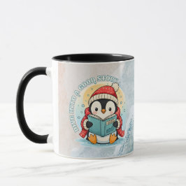 Cozy Reading Penguin Winter Coffee Tea Mug