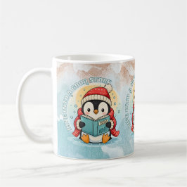 Cozy Reading Penguin Winter Coffee Tea Mug