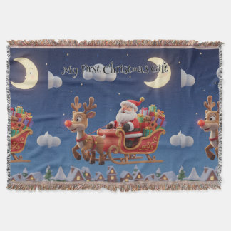 Cozy Santa Rudolph Holiday Fleece Blanket Decke
