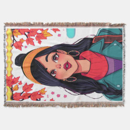 Cozy Sherpa Throw Blanket – Autumn Girl Art, Perfe Decke