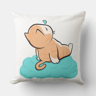 "Cozy sleeping cat on cloud" Kissen