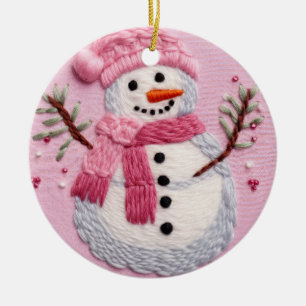 Cozy Snowman Bliss Keramik Ornament