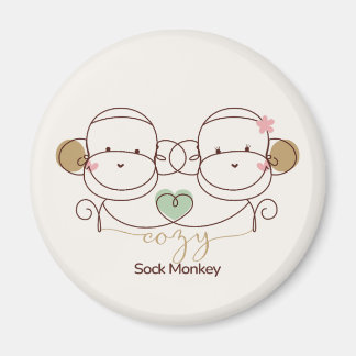 Cozy Sock Monkey Magnet