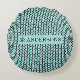 Cozy Warm Knit Pattern Winter Throw Pillow Rundes Kissen